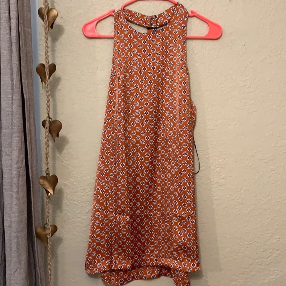 Forever 21 floral 70s dress leather back
